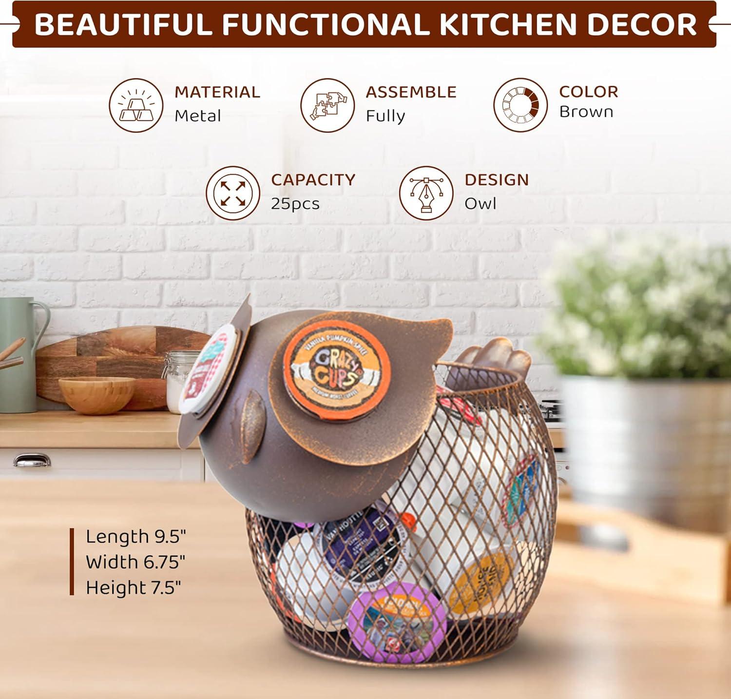 Ocean Blue Metal Octopus Coffee Pod Organizer