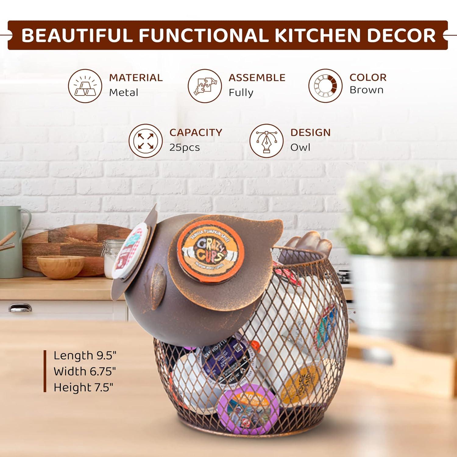 Ocean Blue Metal Octopus Coffee Pod Organizer