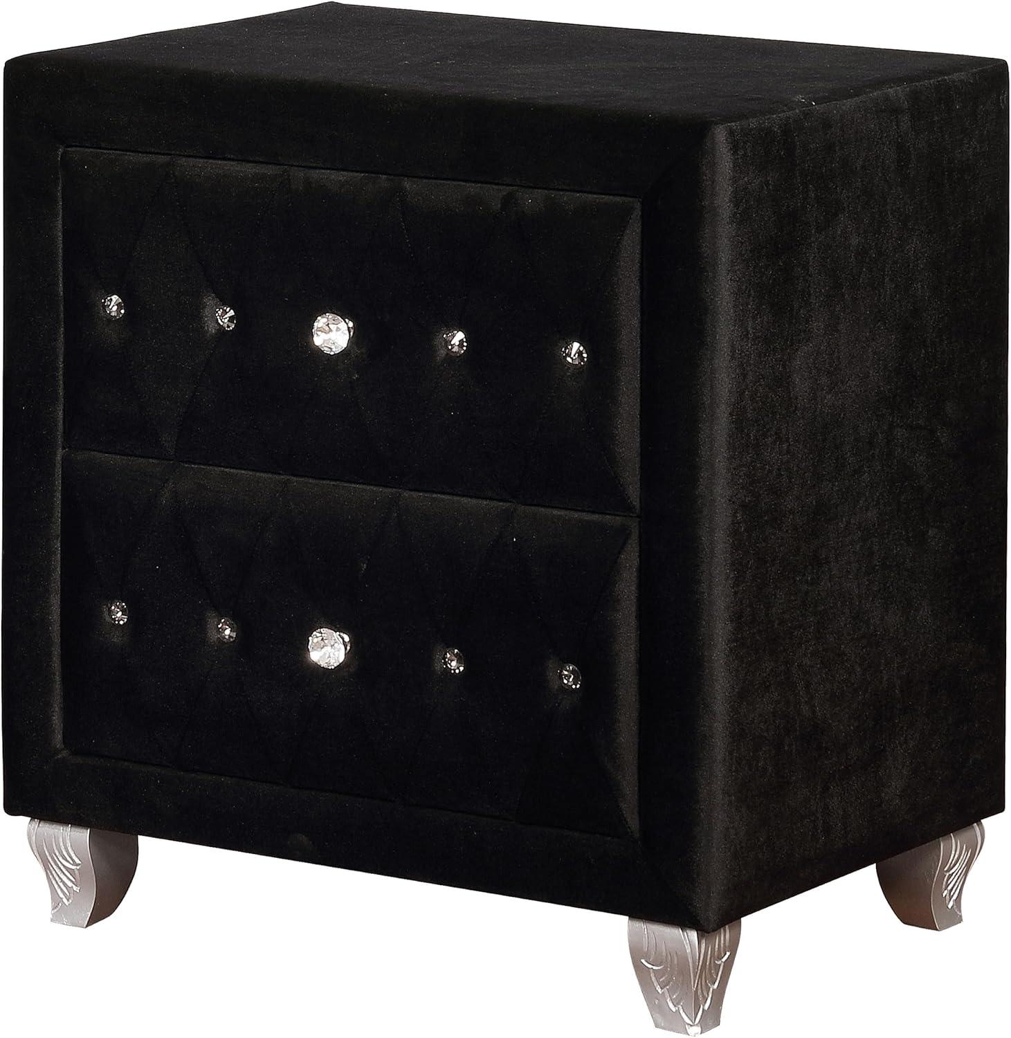 Deanna 2-drawer Rectangular Nightstand Black
