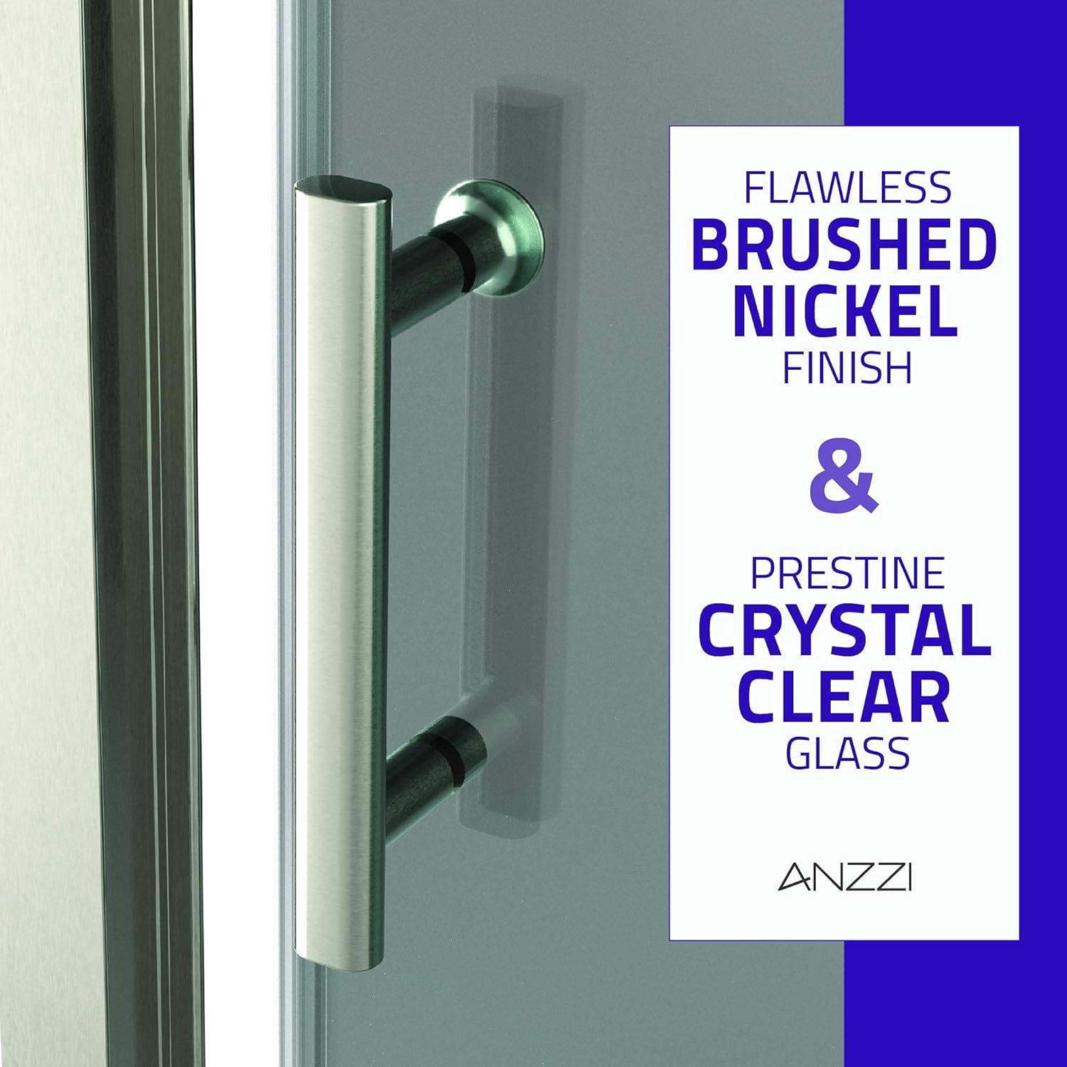 ANZZI Halberd 48 in. x 72 in. Framed Shower Door with TSUNAMI GUARD in Brushed Nickel