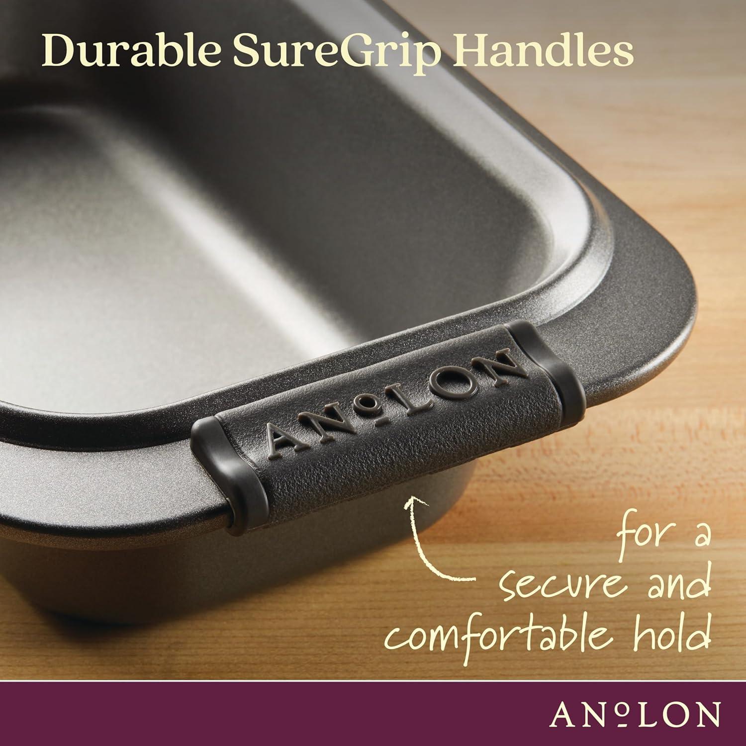 Anolon Advanced Bakeware Nonstick Loaf Pan, 9-Inch x 5-Inch, Gray