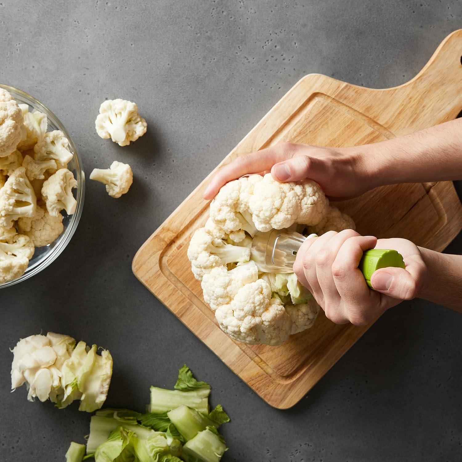 Chef'n Stalk Chop Cauliflower Prep Tool, Green, 7 ½ x 1 ¾-inches -