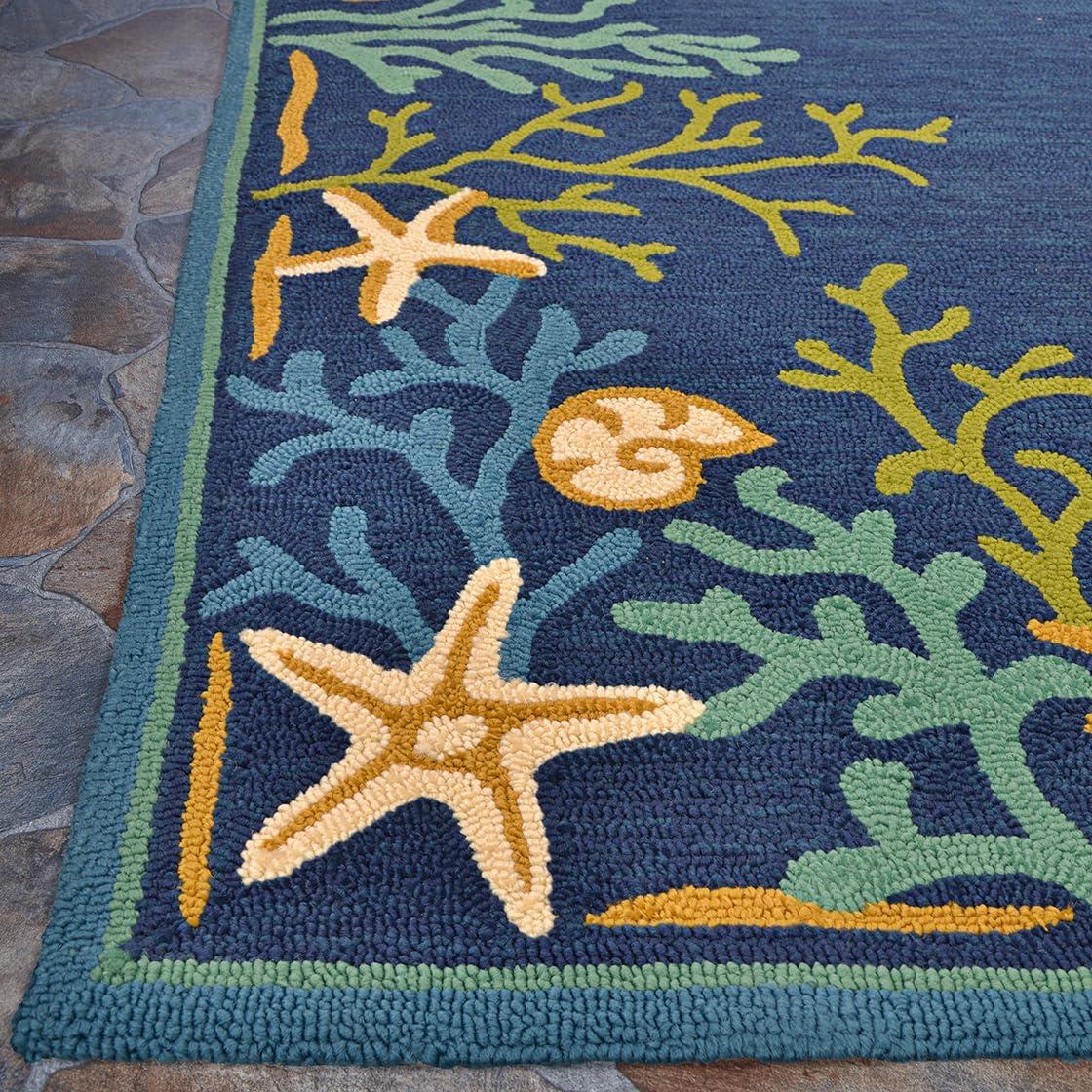 Couristan Outdoor Escape Sea Water Indoor / Outdoor Area Rug, Ocean Blue-Aqua, 3'6" x 5'6"