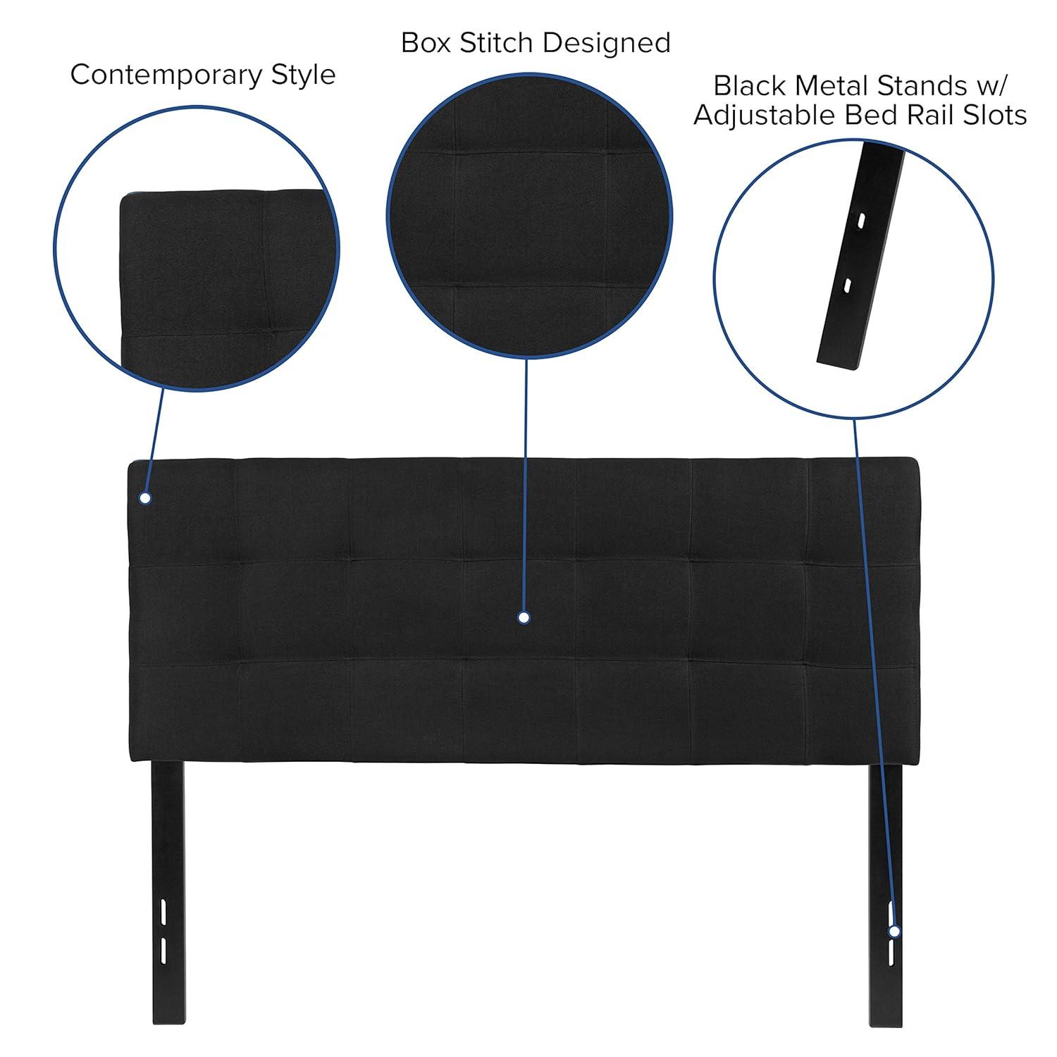 Flash Furniture Bedford Tufted Upholstered Full Size Headboard in Black Fabric