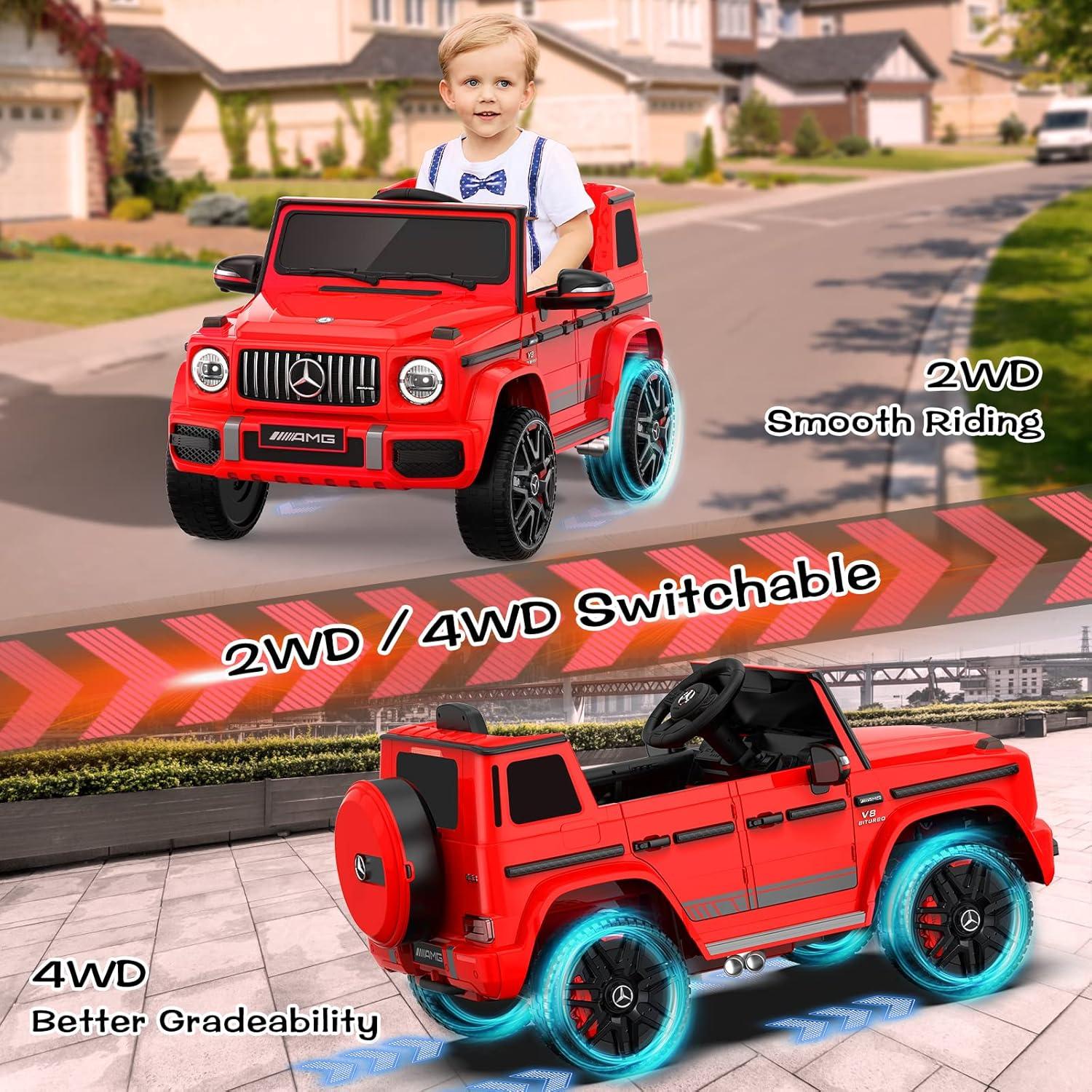ANPABO ANPABO 24V 4WD Licensed Mercedes-Benz G63 Ride On Kids Car, Remote Control with Low Battery Voice Prompt