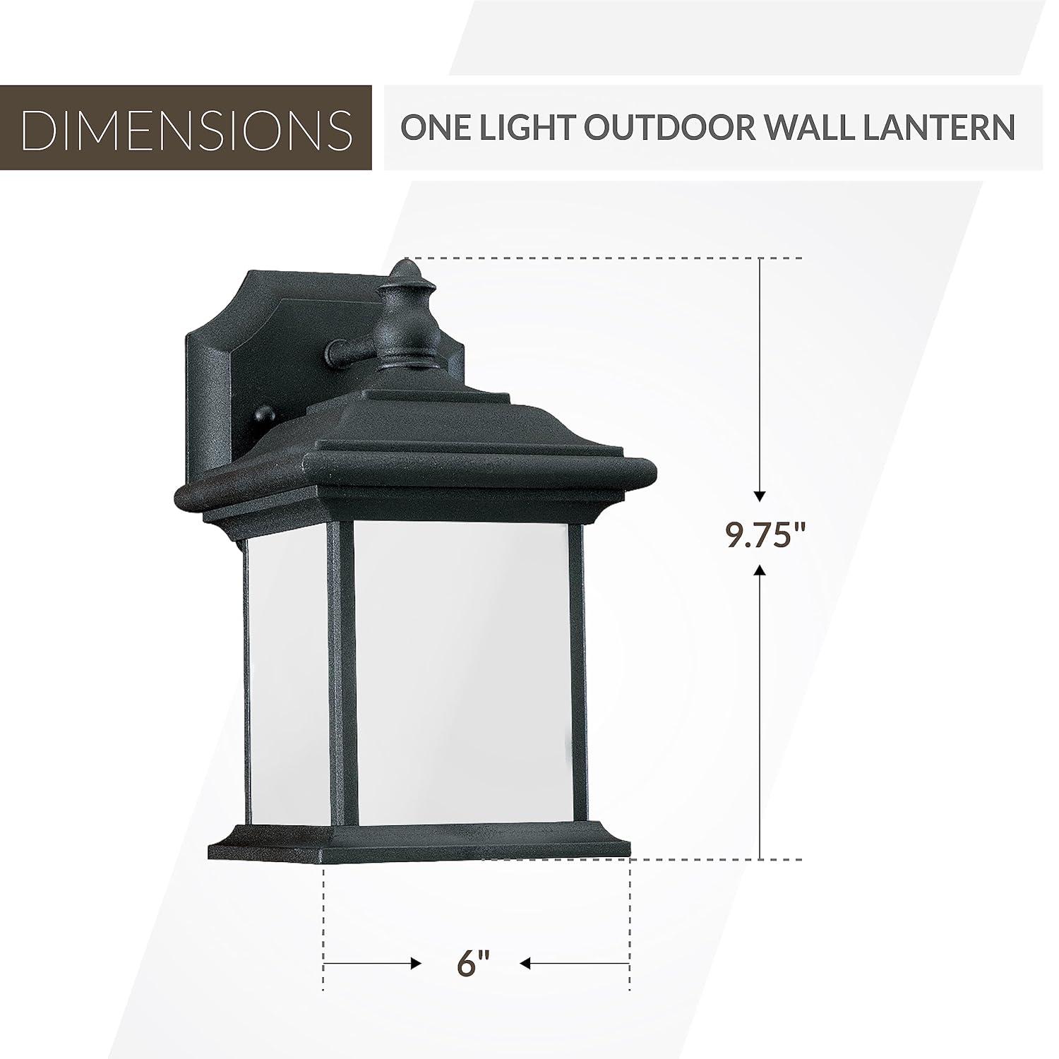 Wynfield 1-Light Black Outdoor 9.75 in. Wall Lantern Sconce