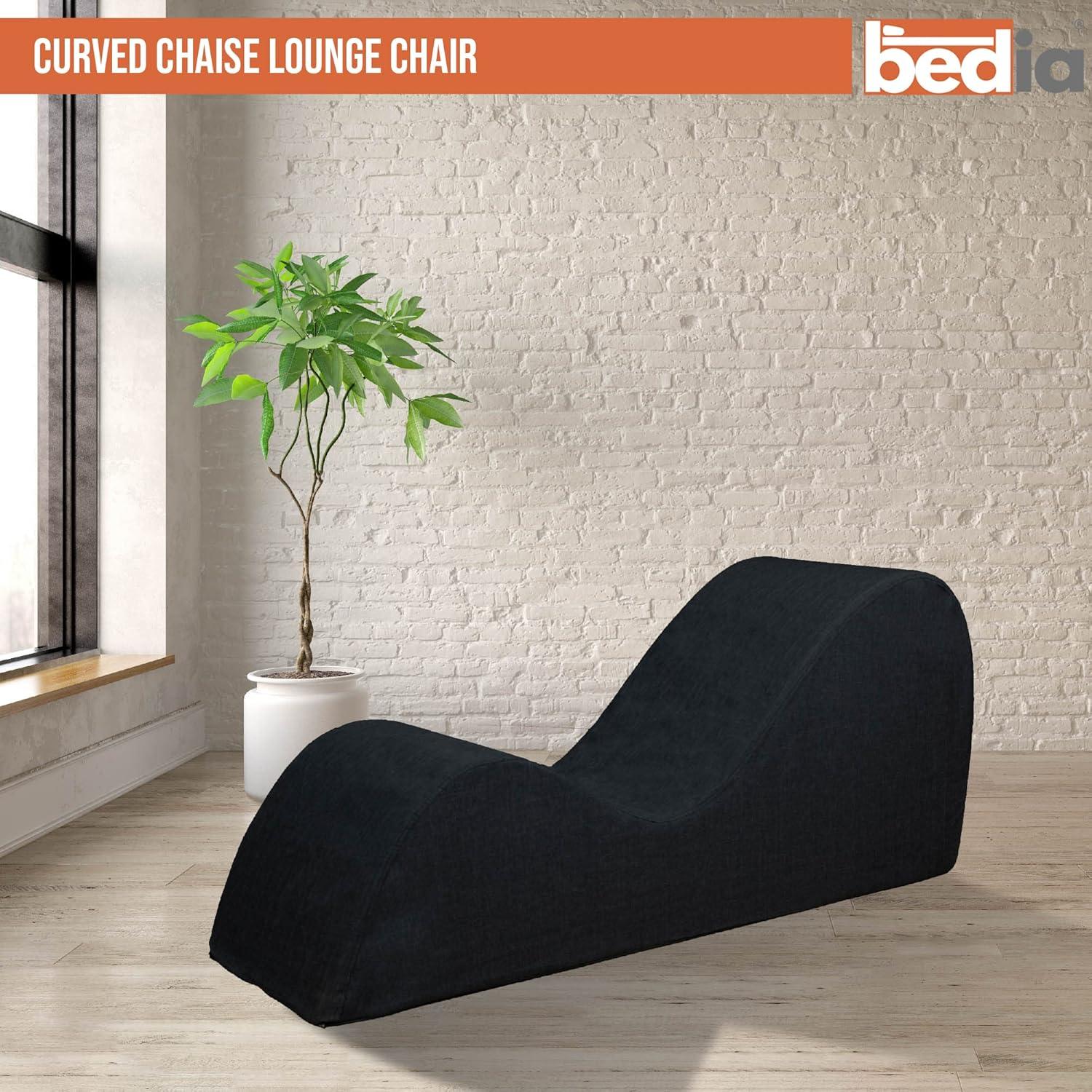 Avana Sleek Chaise Lounge for Yoga - Made in The USA - Great for Stretching, Relaxation, Exercise & More, 60D x 18W x 26H Inch, Black