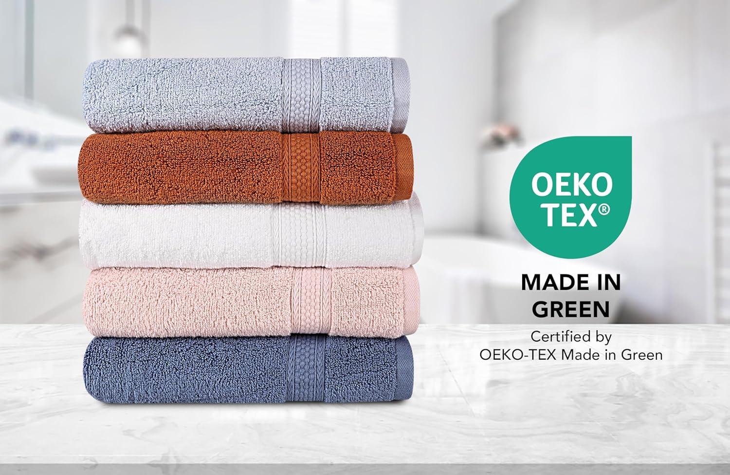 A1 Home Collections LLC A1HC Bath Towel Set, 500 GSM 100% Ring Spun Cotton, Oeko-Tex Green Certified, Zero Twist, Ultra Soft, Quick Dry Towel Sets