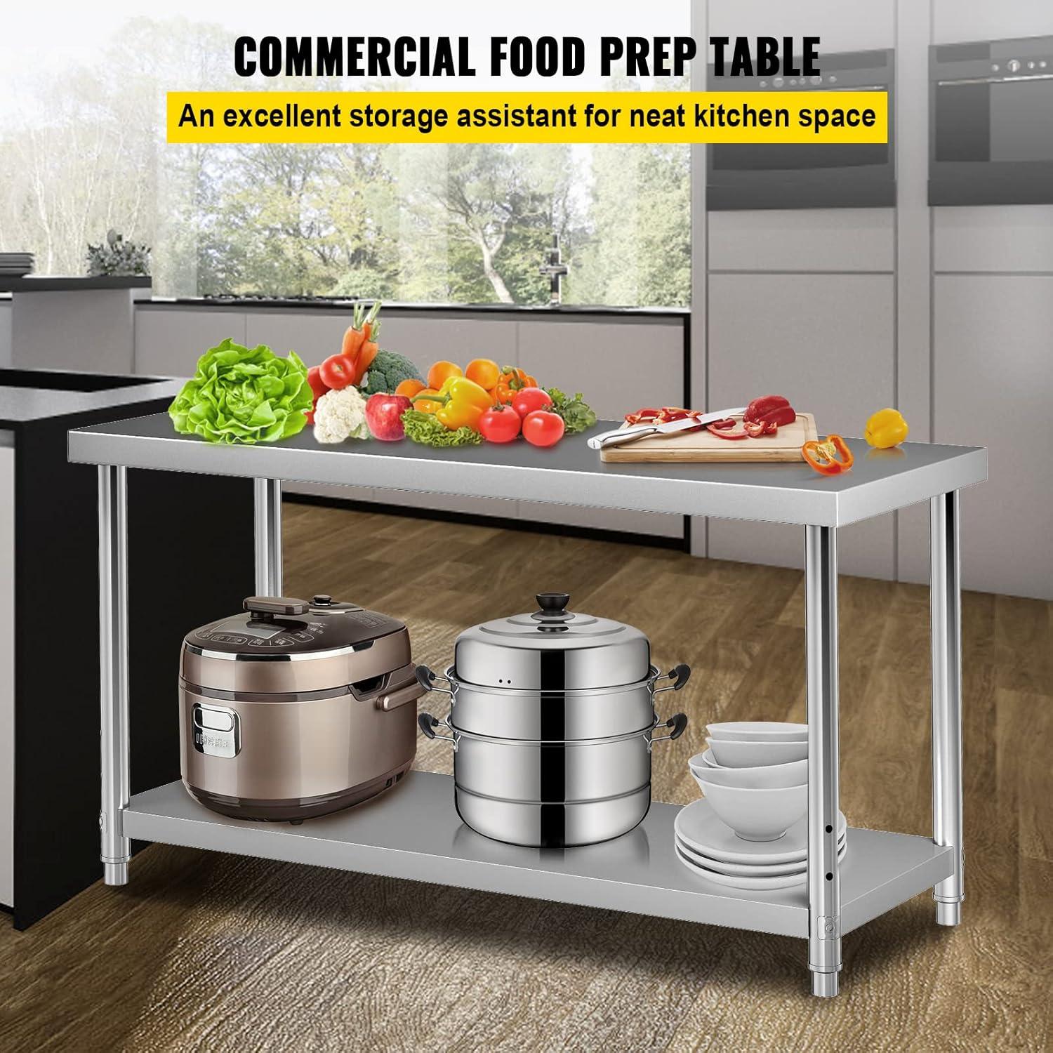Prep & Savour Demnan Metal Top Workbench