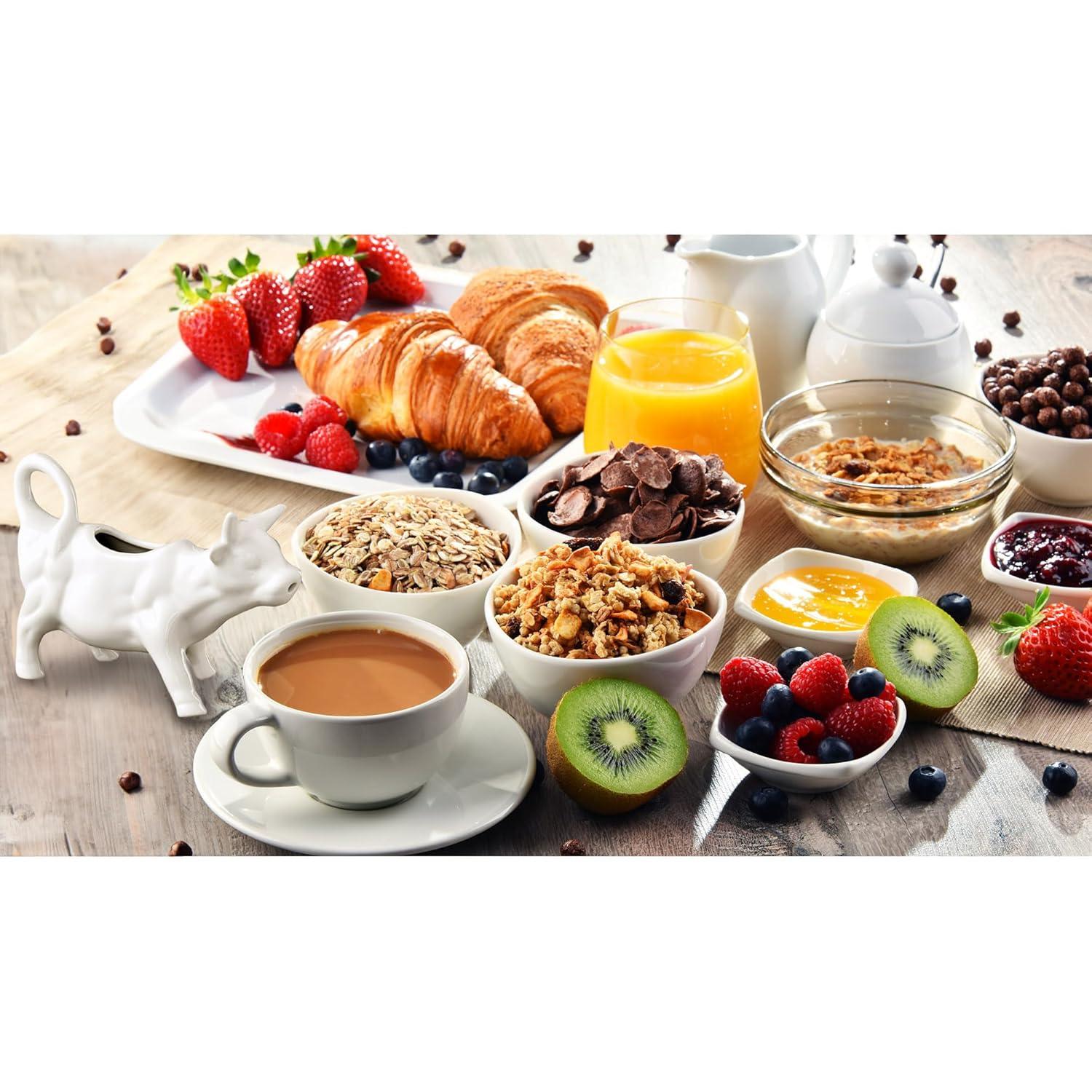 White Porcelain Cow Milk Creamer with Handle, 6-Ounce