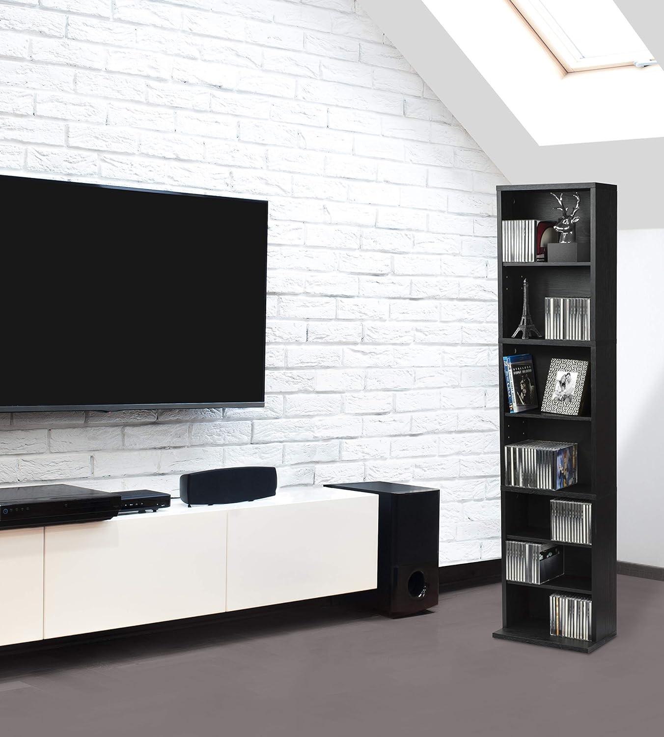 Atlantic Herrin Media Storage Cabinet – Protects & Organizes Prized Music, Movie, Video Games or Memorabilia Collections, PN 74736250 in Ebony