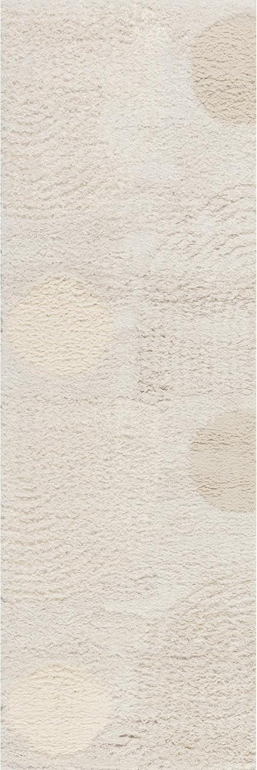 Nuloom Gloria Abstract 2x8 Runner Shag Indoor Area Rug for Living Room Bedroom Dining Room Nursery Entryway Hallway, Beige