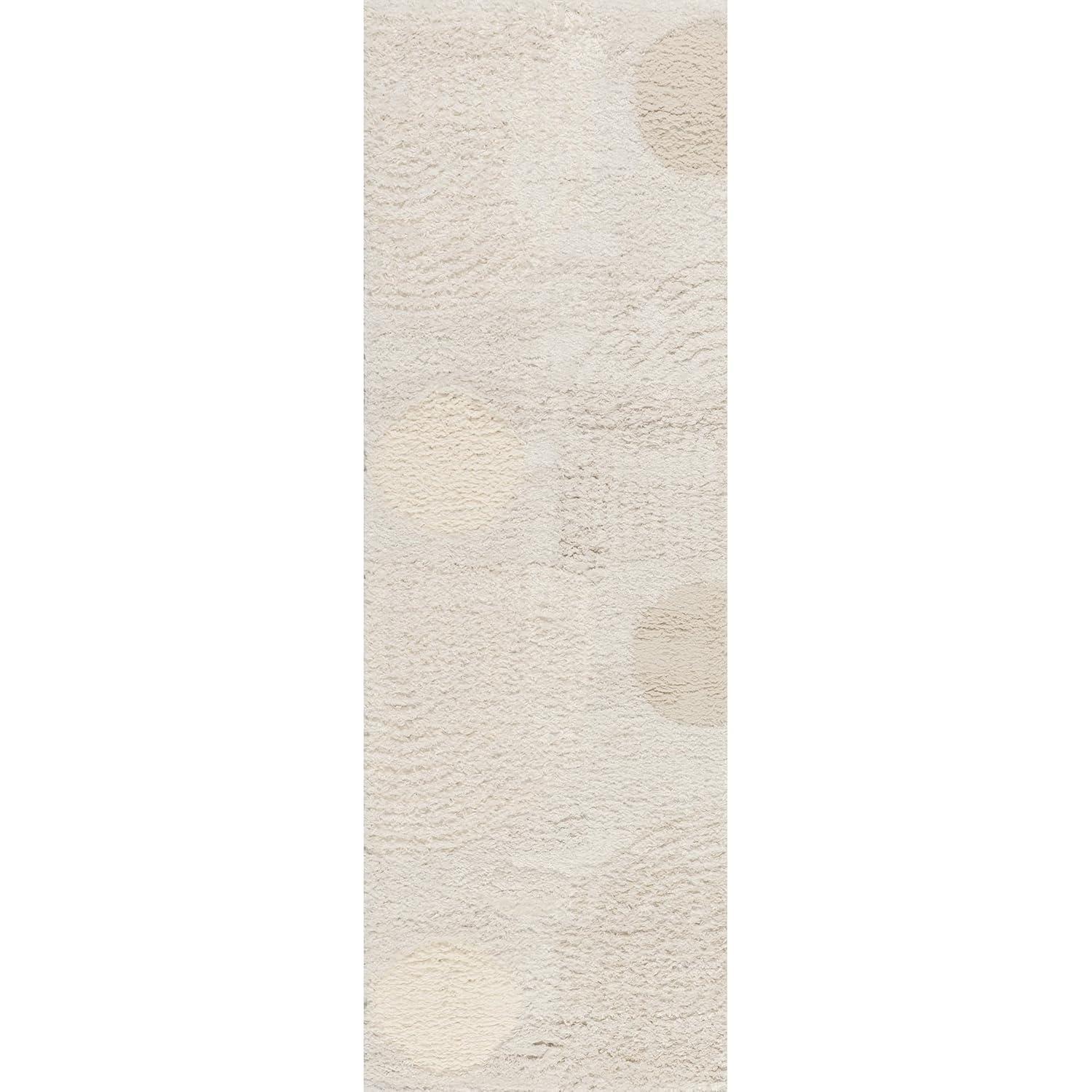 Nuloom Gloria Abstract 2x8 Runner Shag Indoor Area Rug for Living Room Bedroom Dining Room Nursery Entryway Hallway, Beige