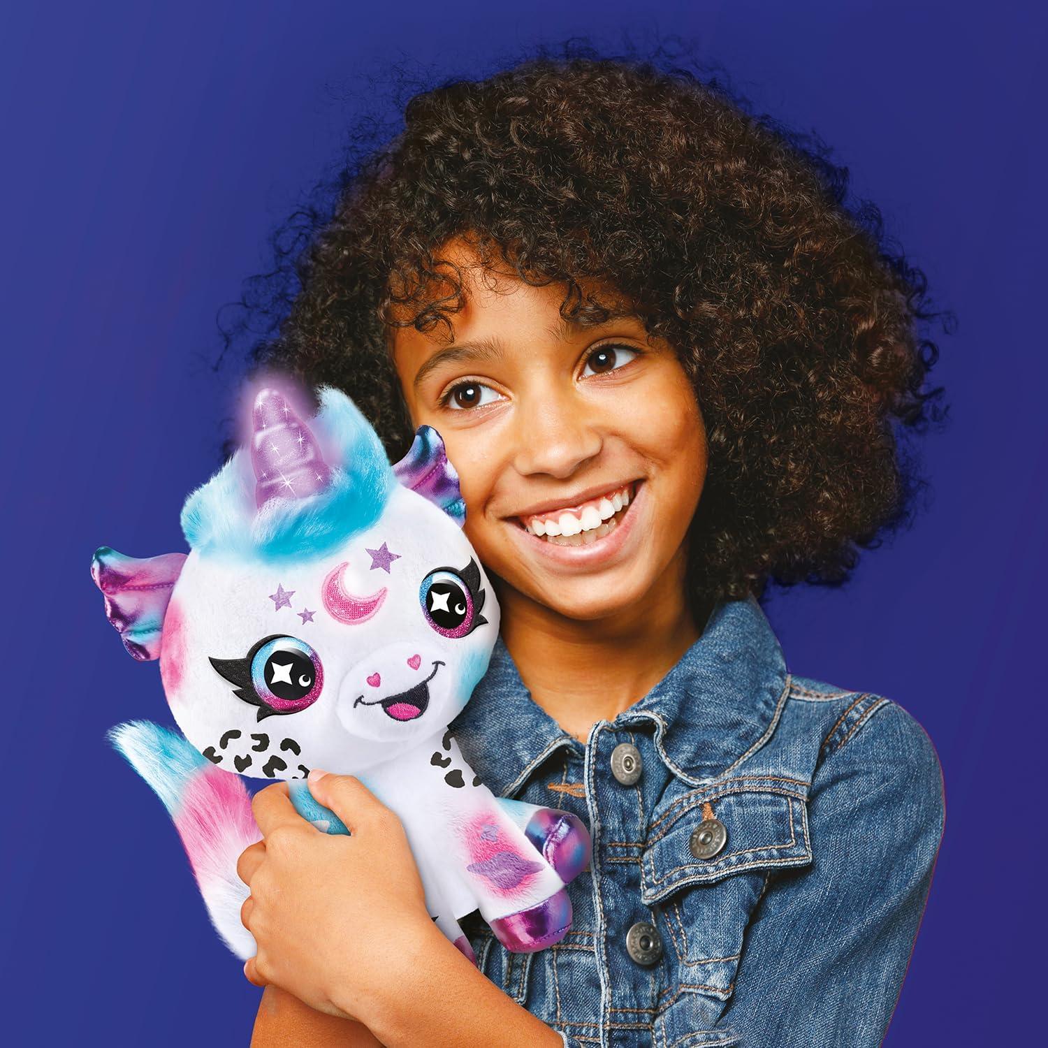 Canal Toys Airbrush Plush Cosmic Light Up Unicorn! Decorate, wash, Repeat! Customize Your own Spray Art Plush. Light up Fortune teller's Horn. Ages 6+