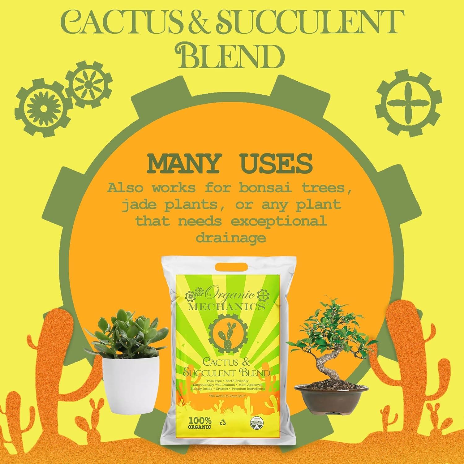 Organic Cactus and Succulent Potting Soil Blend, 8 Quarts