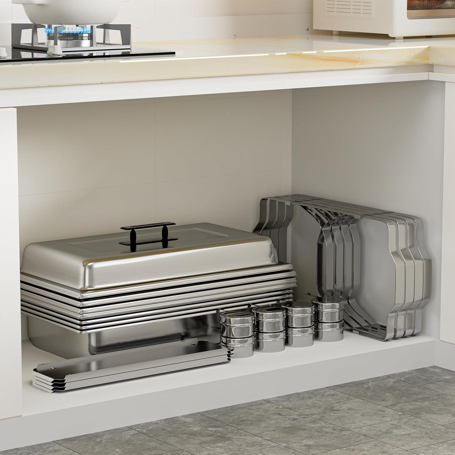 The Party Aisle™ Chafing Dishes For Buffet 4 Pack, 8 Qt Stainless Steel Chafers And Buffet Warmers Sets With Lid, Rectangle Serving Food Warmer Catering Supplies Buffet Display For Parties