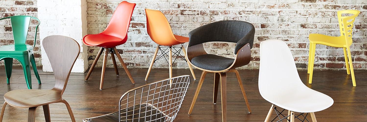 Modway Dark Walnut Style Stacking Chair Set by Modway