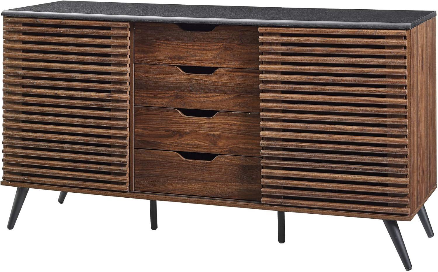 Walker Edison Havana 59" Engineered Wood Sideboard in Ebony/Dark Walnut