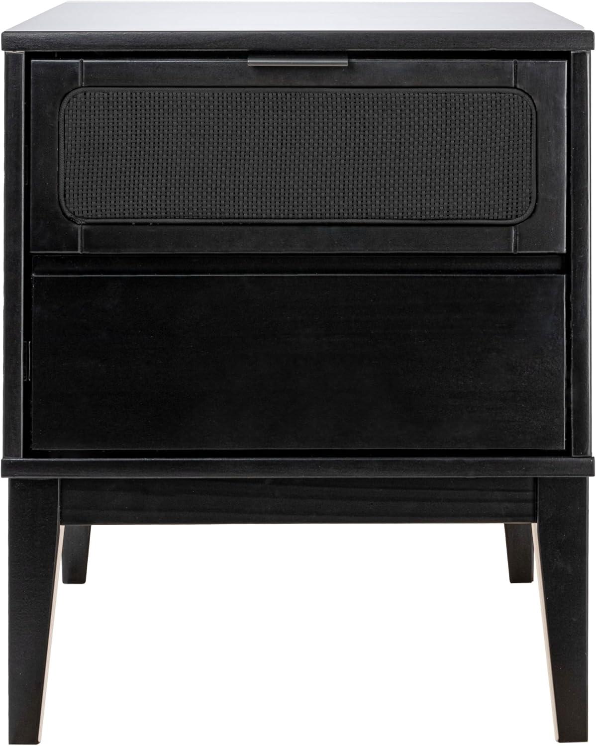 Storied Home Crawford Nightstand: Modern Bohemian Style, Solid Wood, Square Shape, 24" High