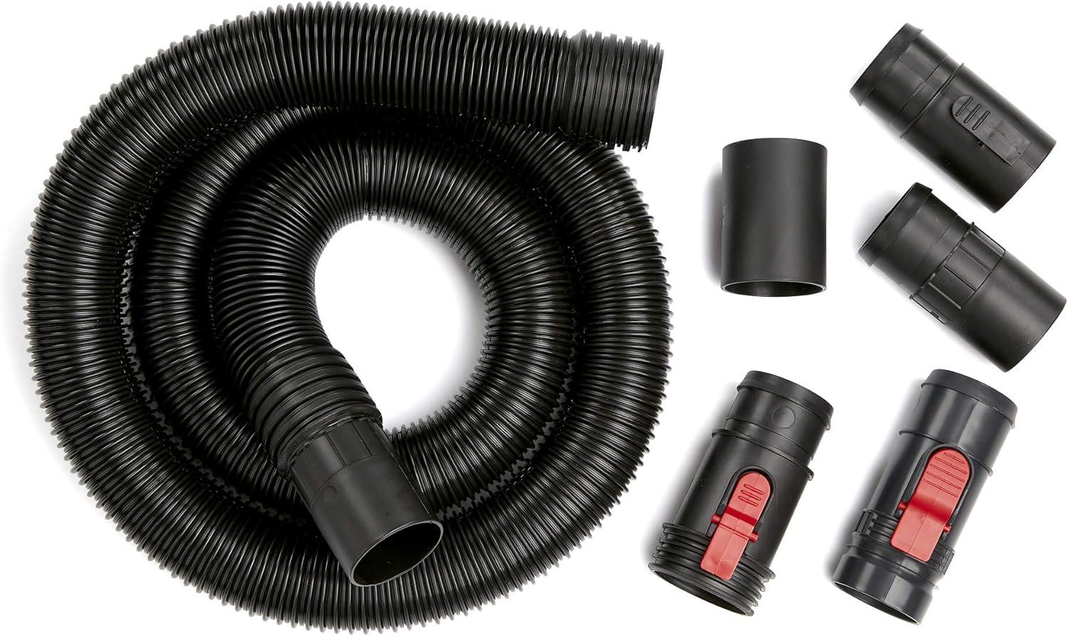 Industrial-Grade Black Wet Dry Vacuum Hose Attachment Kit