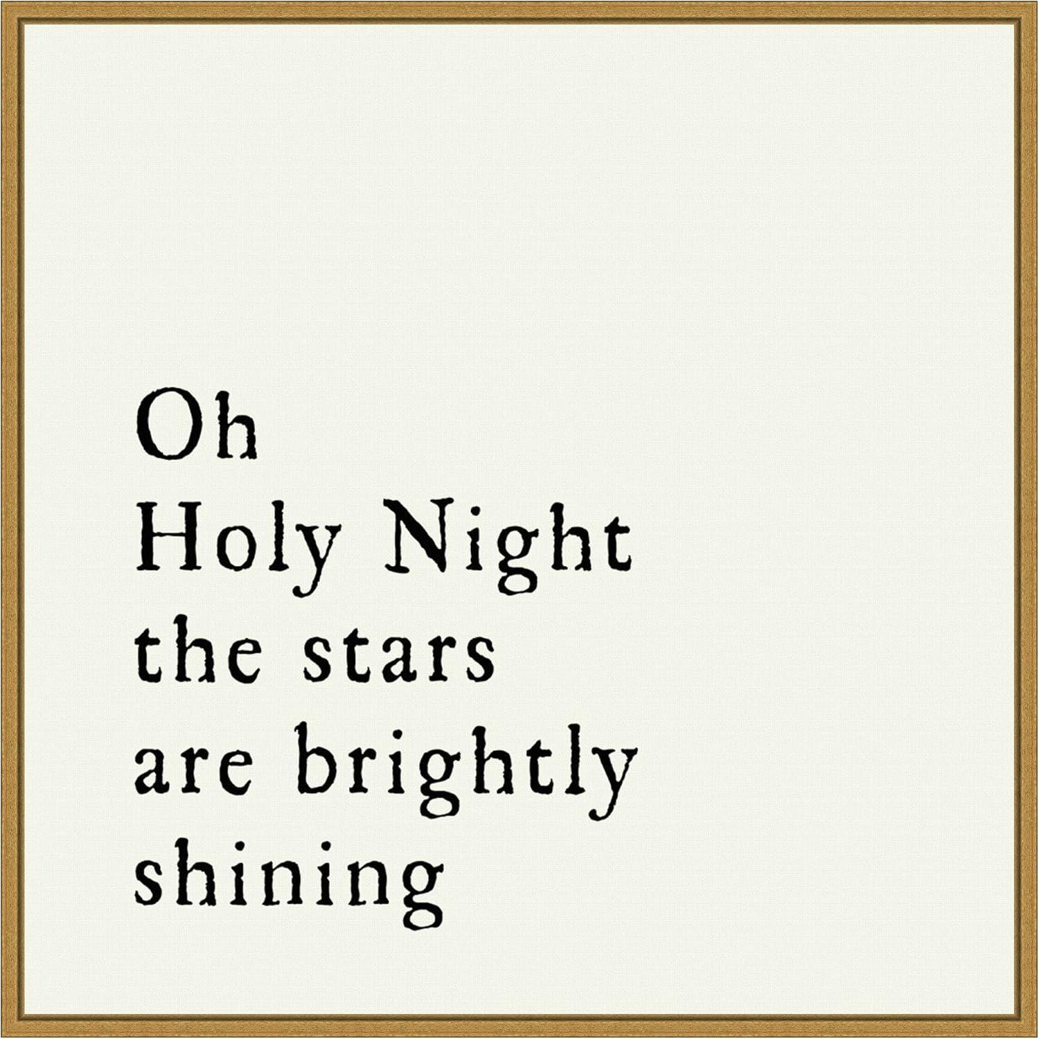 Oh Holy Night Gold Framed Christmas Canvas Print