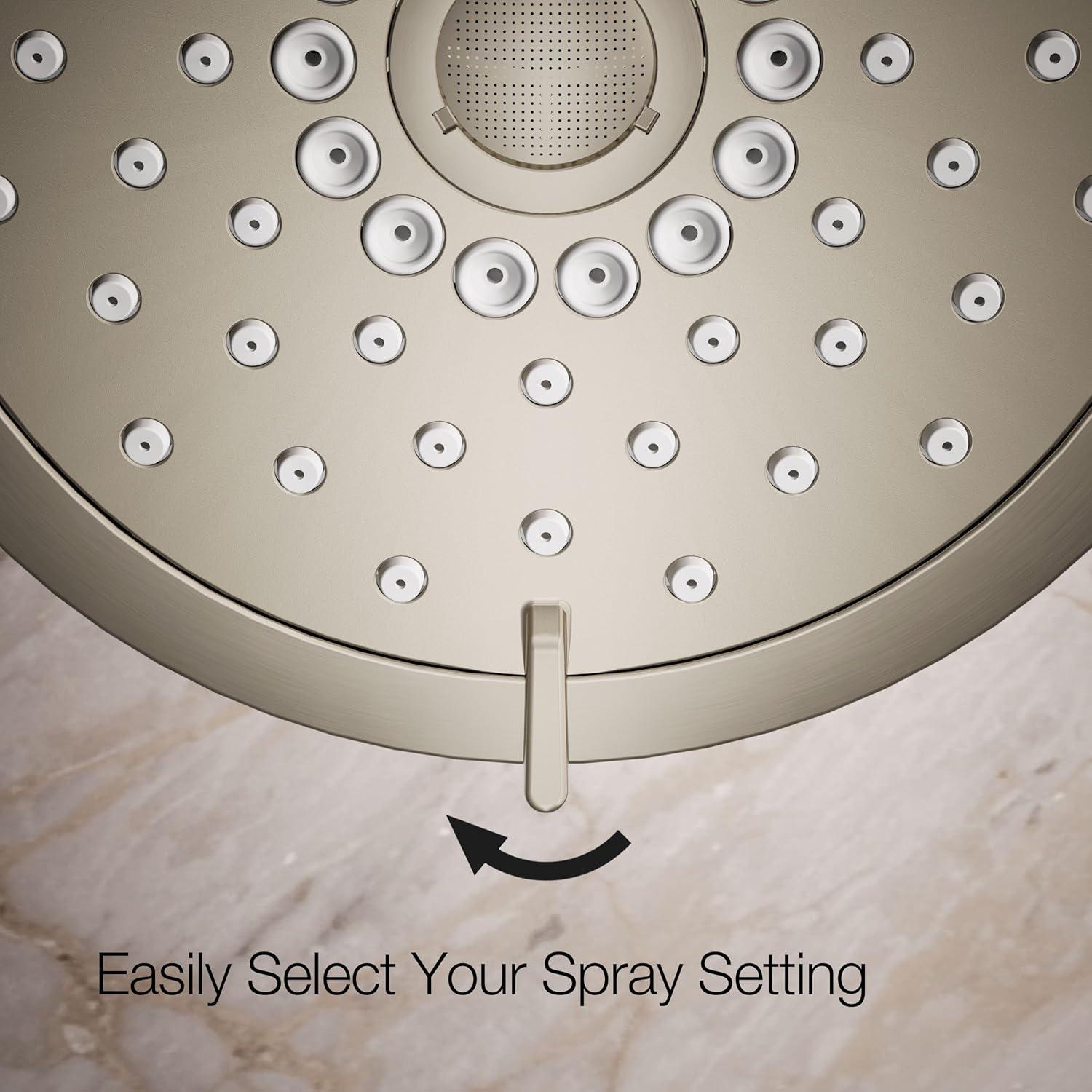 Kohler Forte 1.75 gpm Multifunction Wall Mount Showerhead, Three Spray Settings, 5.5" High Pressure Spray Head