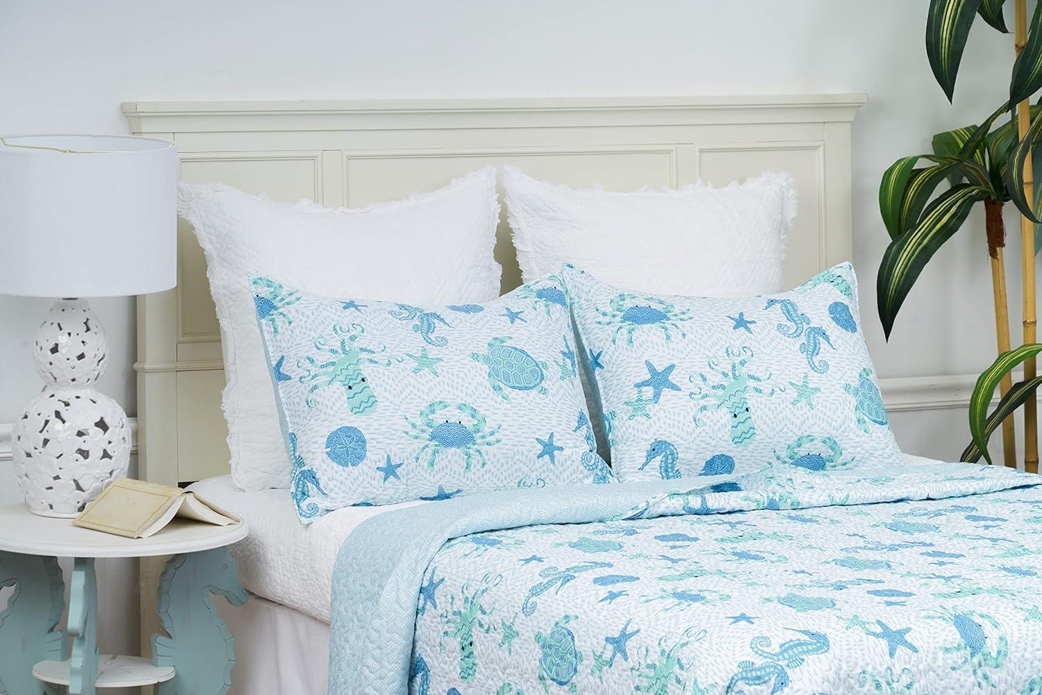 Outlook Beach Coastal Beach Reversible Quilt Set