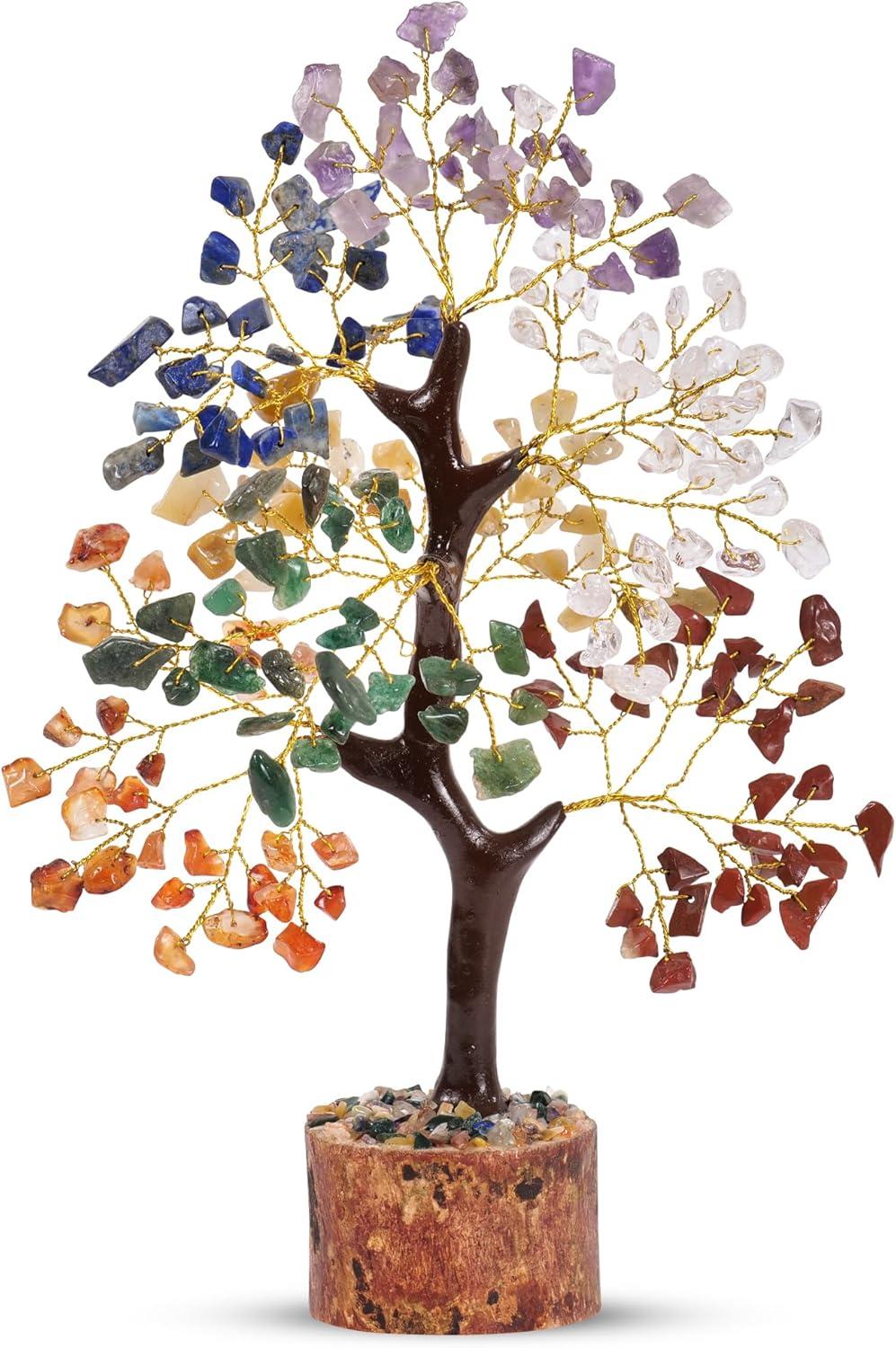 Crystal Tree Of Life 7 Chakra Healing Crystal Trees for Home Office Decoration Crystal Decor Money Bonsai Trees for Positive Energy