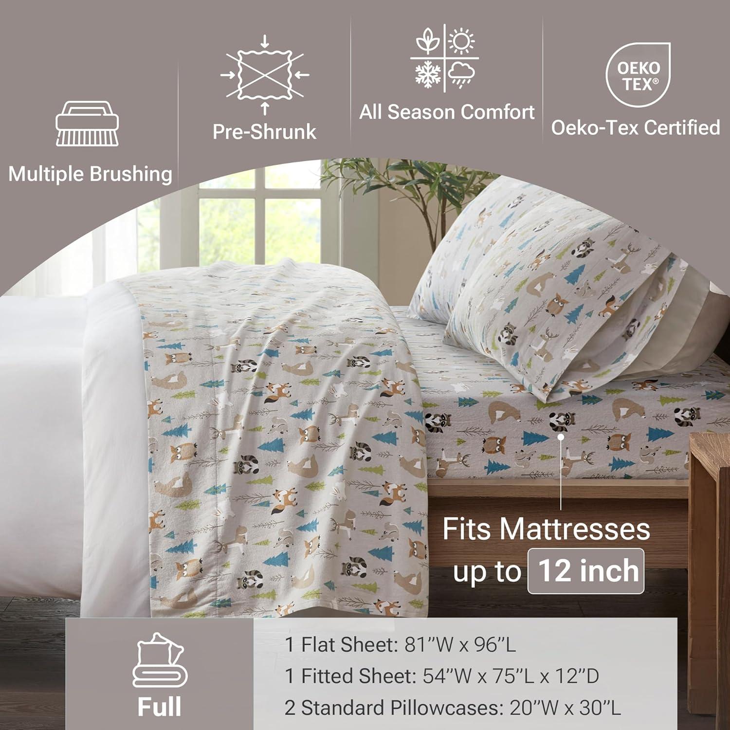Madison Park Cozy Flannel 100% Cotton Sheet Set