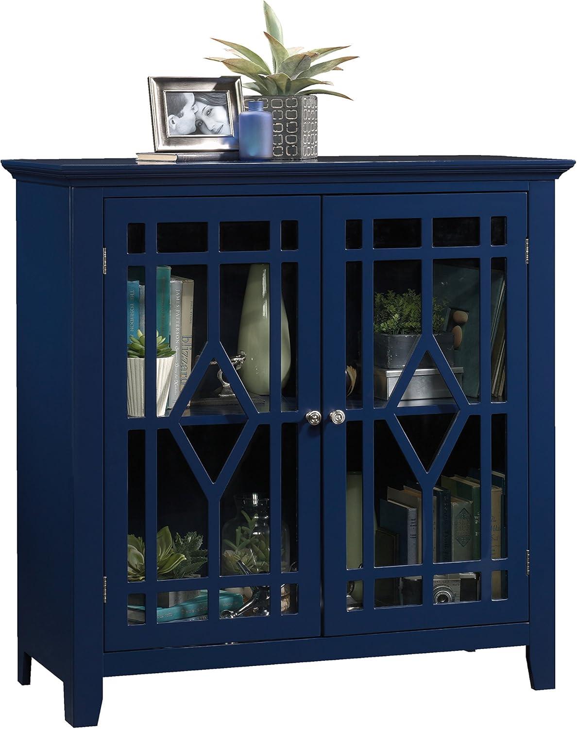 Sauder Shoal Creek Engineered Wood Curio Cabinet in Indigo Blue