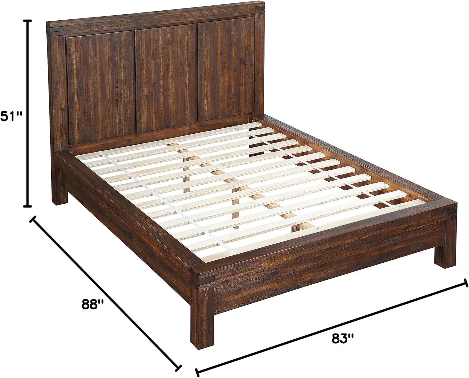 Middlefield Acacia Solid Wood King Platform Bed with Drawer