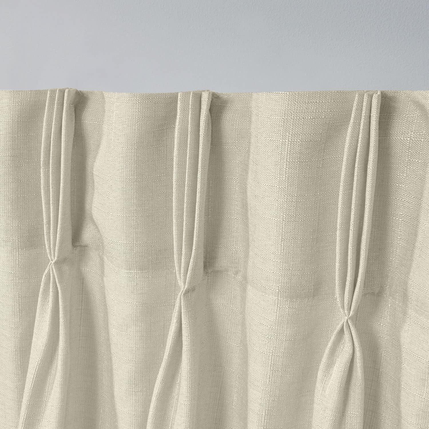 Amalgamated Textiles Loha Synthetic Solid Color Semi-Sheer Pinch Pleat Curtain Panels