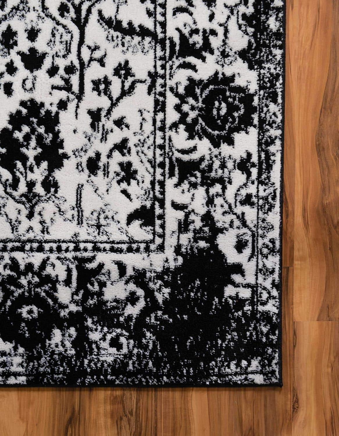 Unique Loom Portland Collection Bohemian Vintage Inspired Tone-on-Tone Design Area Rug (8' 0 x 10' 0 Rectangular, Blue/ Ivory)