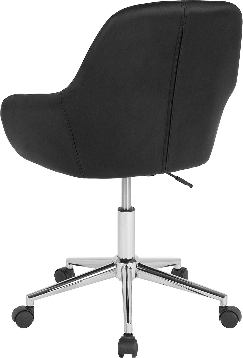 Black LeatherSoft Mid-Back Ergonomic Swivel Task Chair