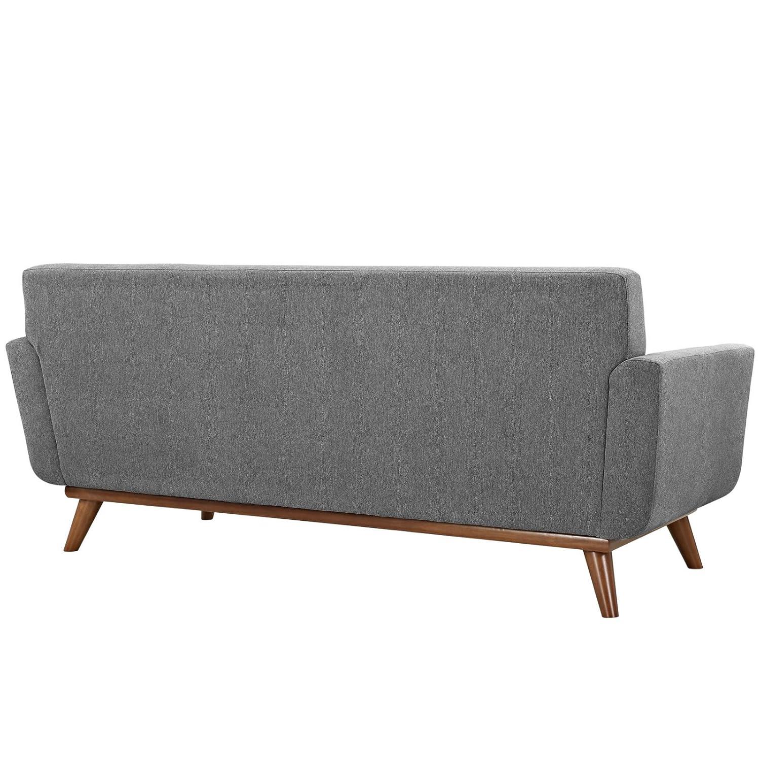 Engage Performance Velvet Loveseat Gray - Modway: Upholstered Rubberwood Frame, 2-Seater for Living Room
