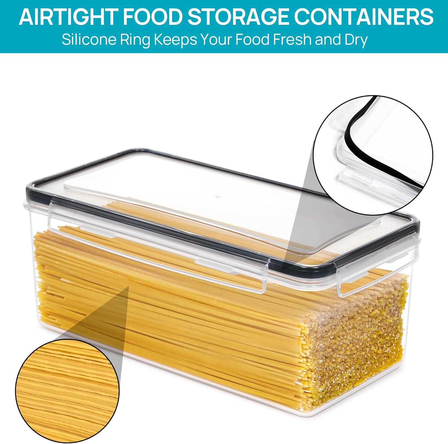 Black BPA-Free Plastic Airtight Food Storage Container Set