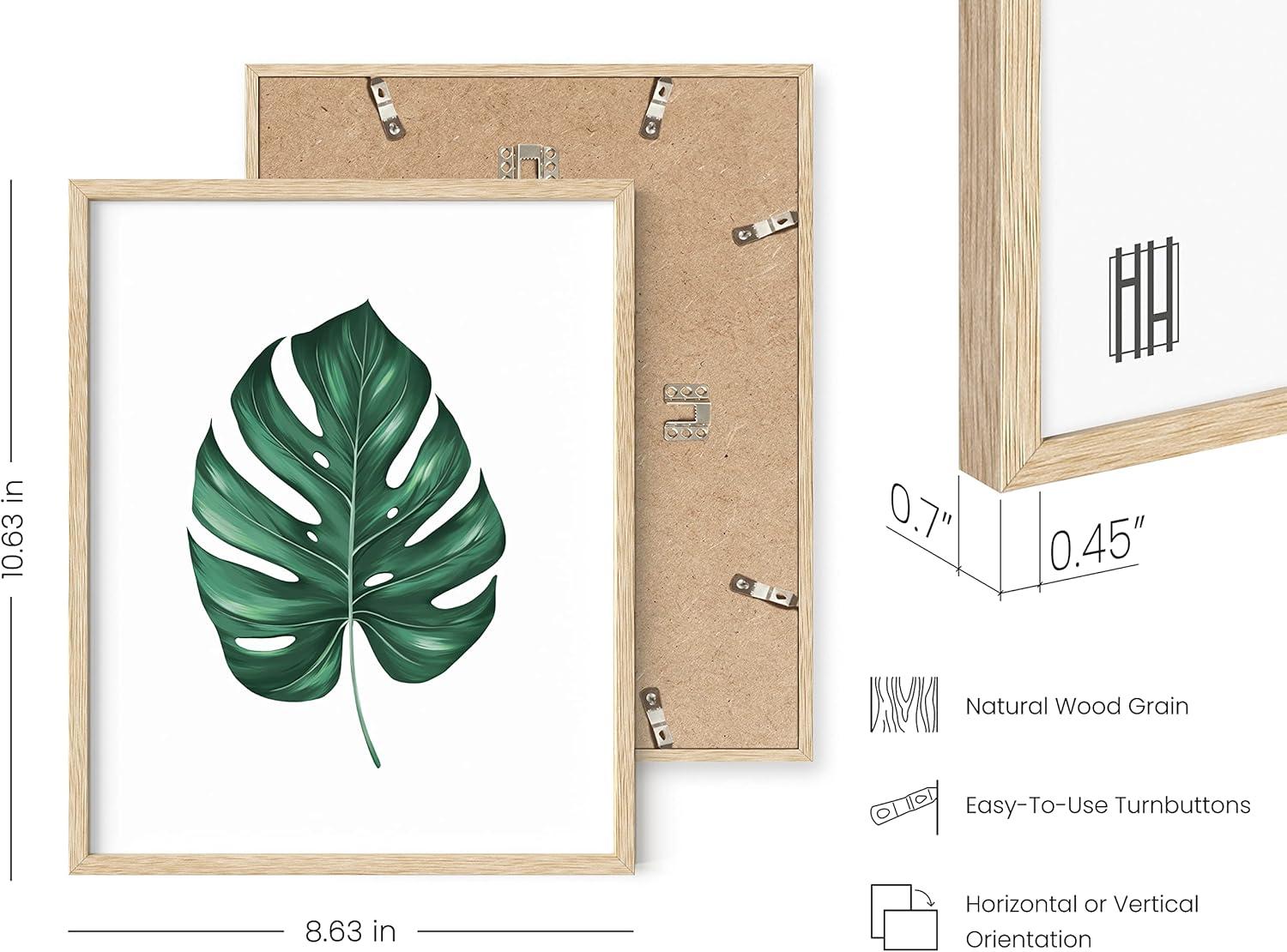 HAUS AND HUES Framed Botanical Wall Art – Plant Wall Decor, Tropical Wall Art, Leaf Wall Art, Green Leaves Pictures, Plant Pictures Wall Art, Leaves Print, Sage Green Wall Art, (8x10, BEIGE FRAMED)