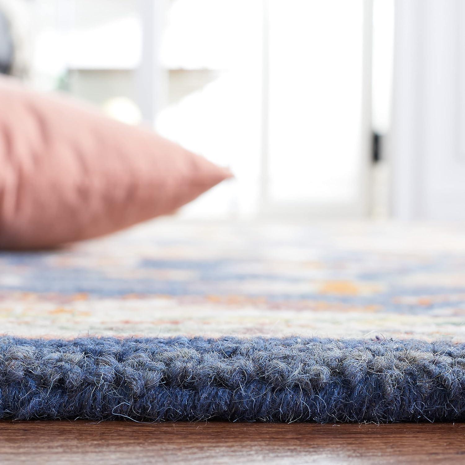 Aspen W/ Tassels APN123 Hand Tufted Indoor Runner Rug - Blue/Rust - 2'3"x9' - Safavieh