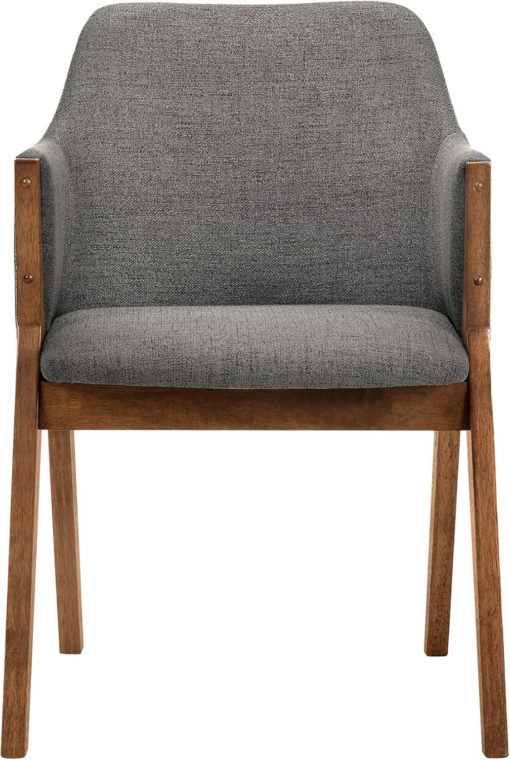 Armen Living Renzo 18" Wood Dining Side Chairs in Charcoal/Walnut (Set of 2)
