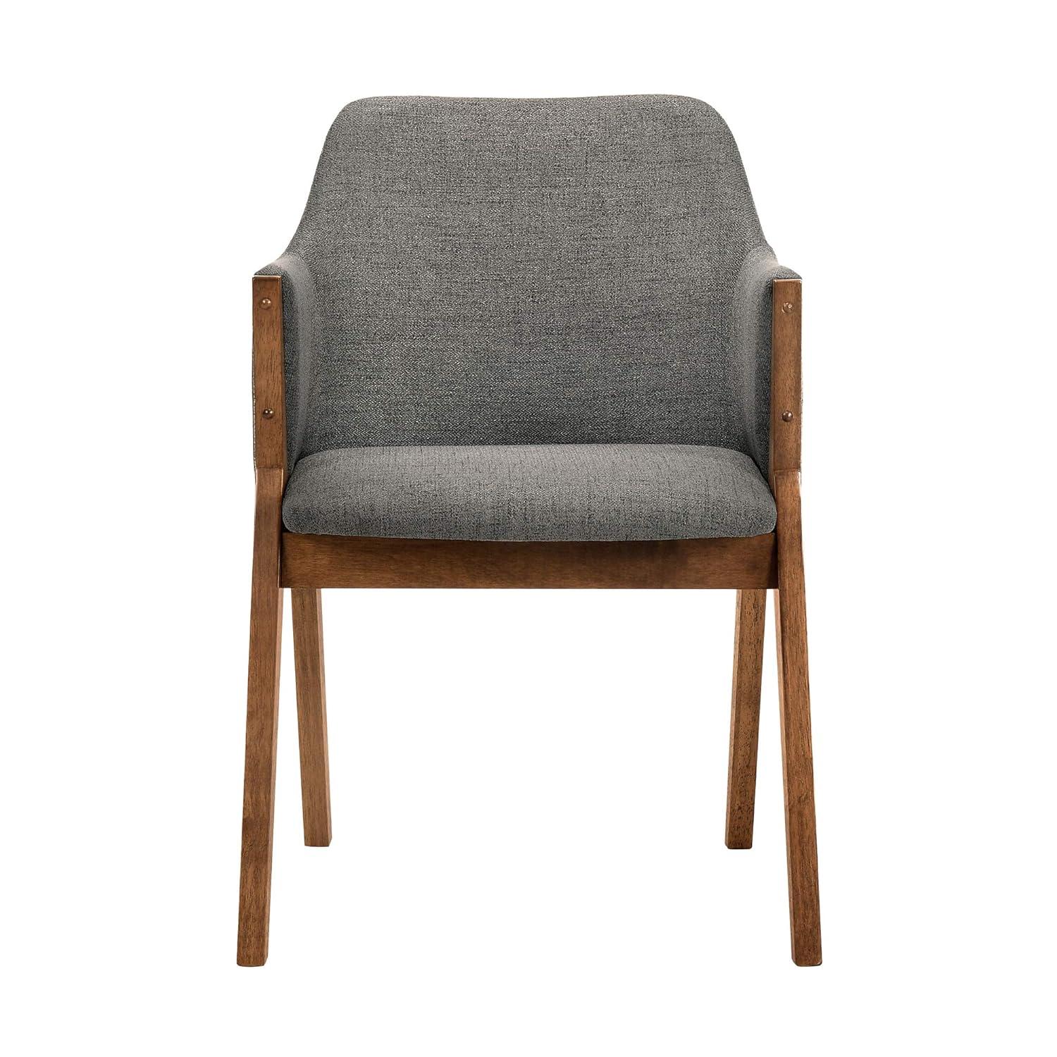 Armen Living Renzo 18" Wood Dining Side Chairs in Charcoal/Walnut (Set of 2)