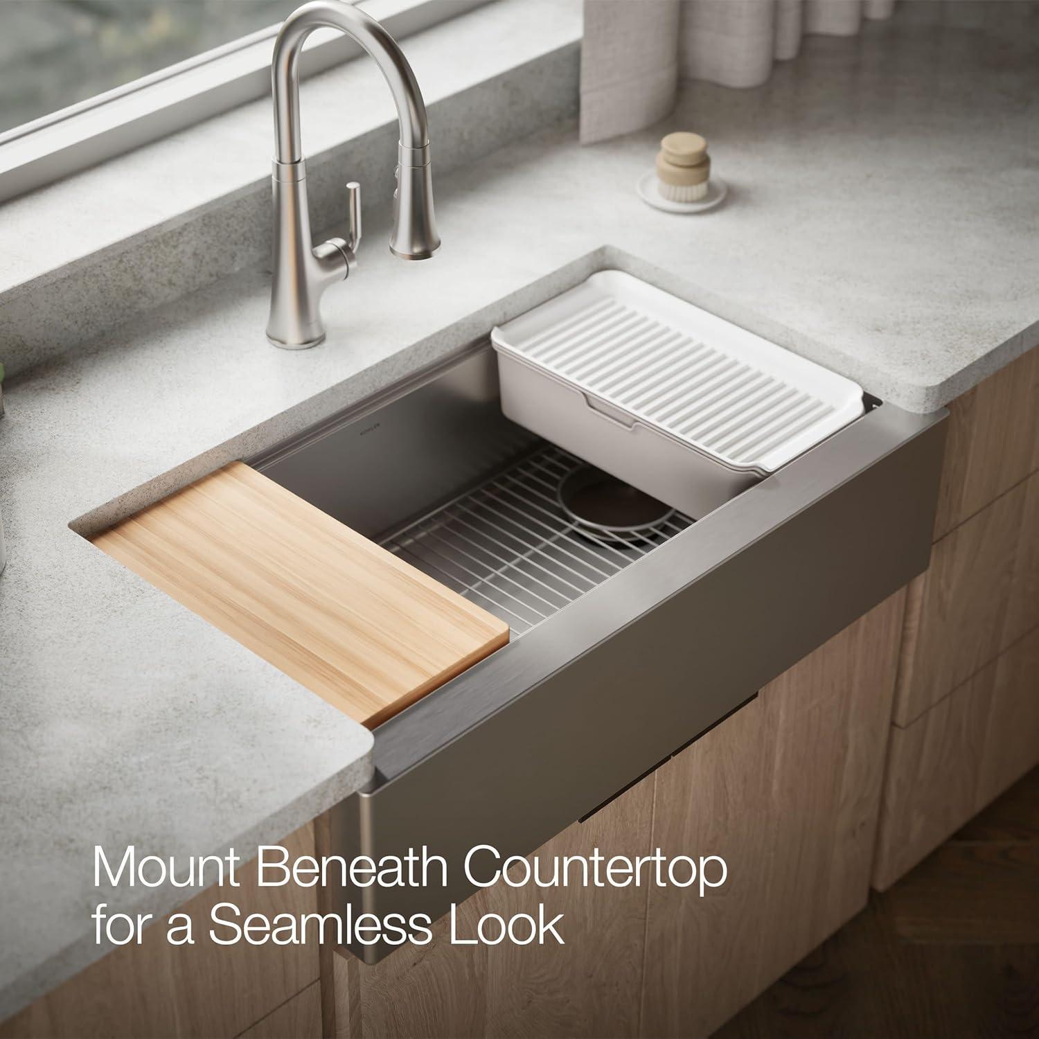 Strive 36" Stainless Steel Farmhouse Undermount Single-Bowl Kitchen Sink