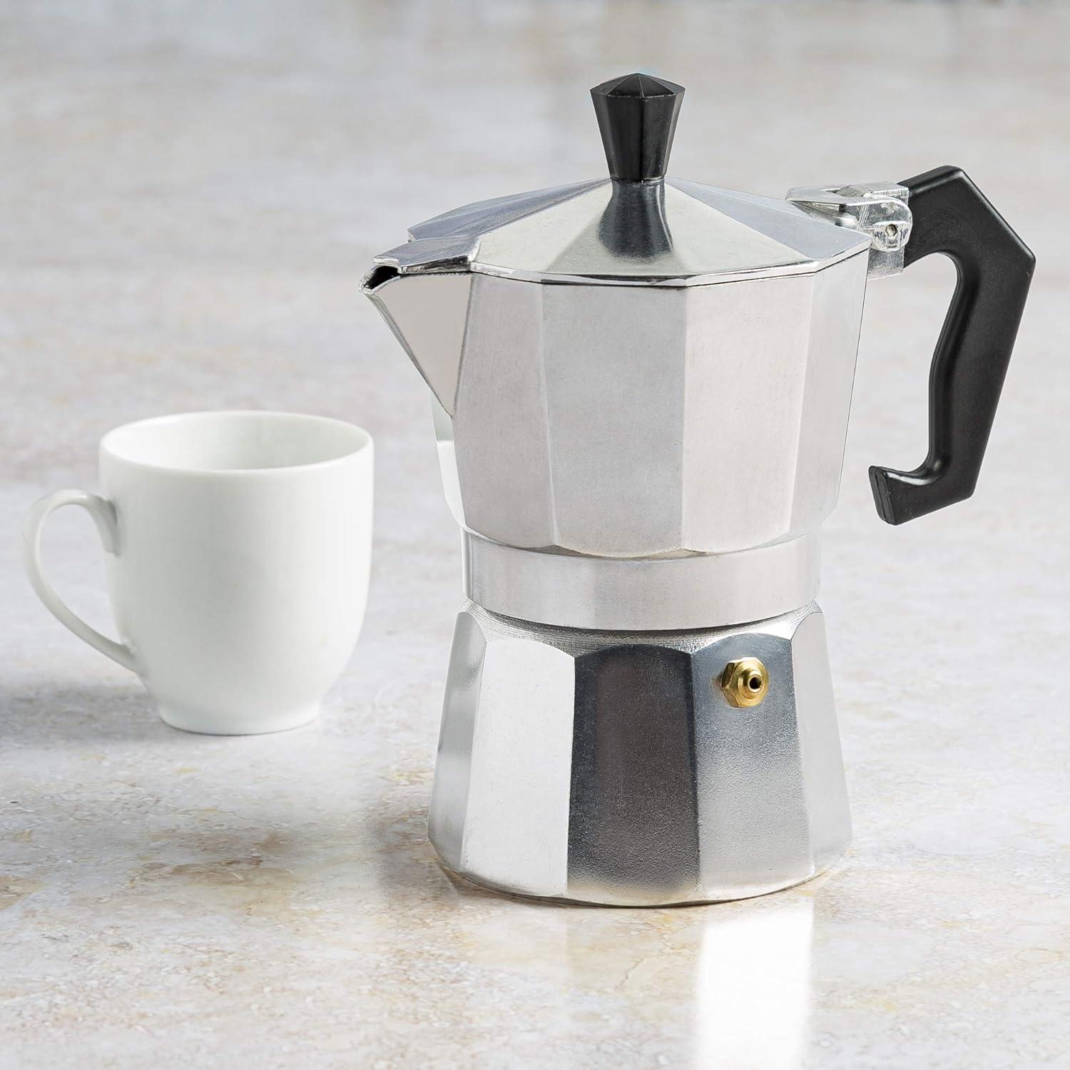 Primula 3 Cup Aluminum Stovetop Espresso Maker, Polished