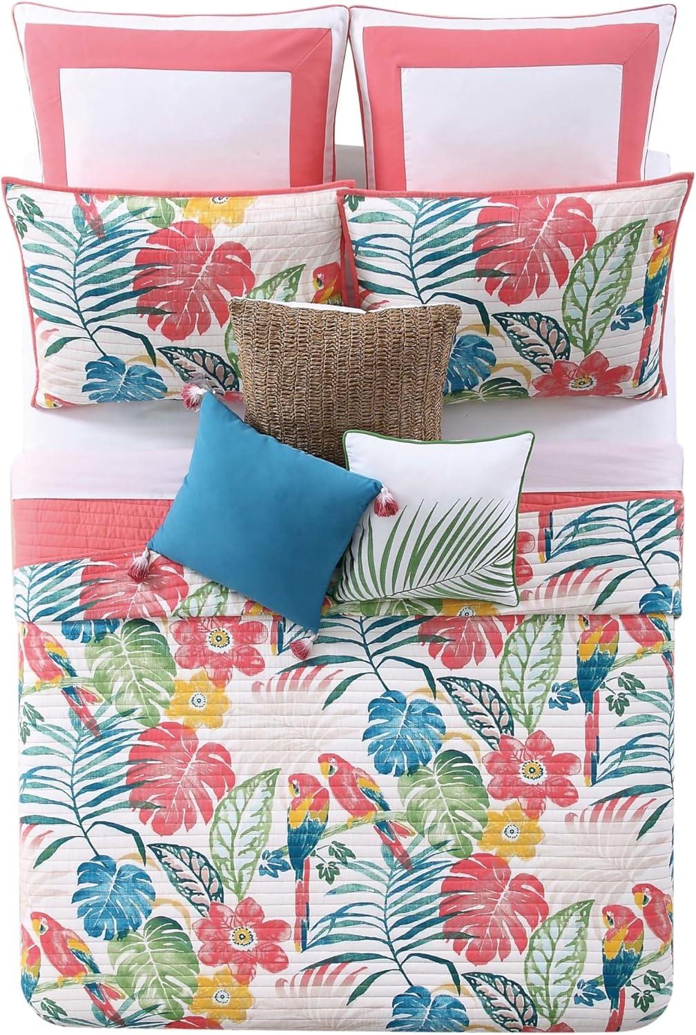 Coco Paradise Tropical Multi-Color Cotton King Comforter Set