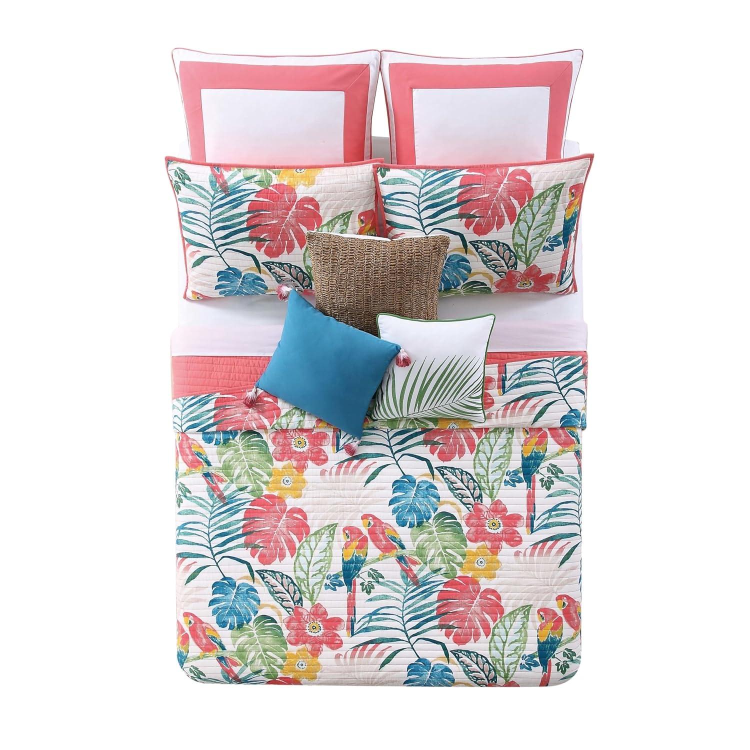 Coco Paradise Tropical Multi-Color Cotton King Comforter Set