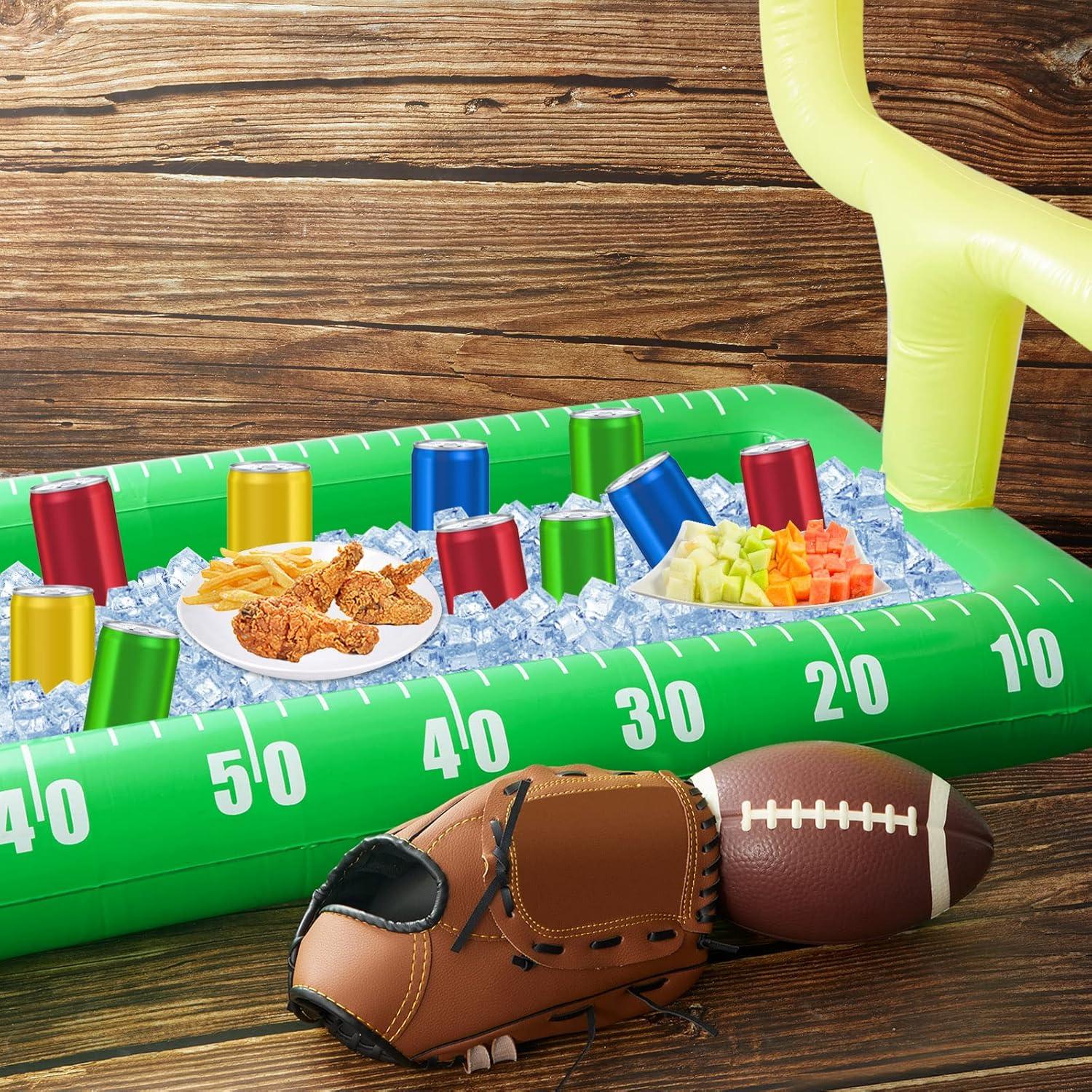 True Zoo Inflatable Football Field Cooler Bar, Party Drink Cooler, Novelty Inflatable Beer Cooler, Ice Bucket, 511" x 118", Set of 1
