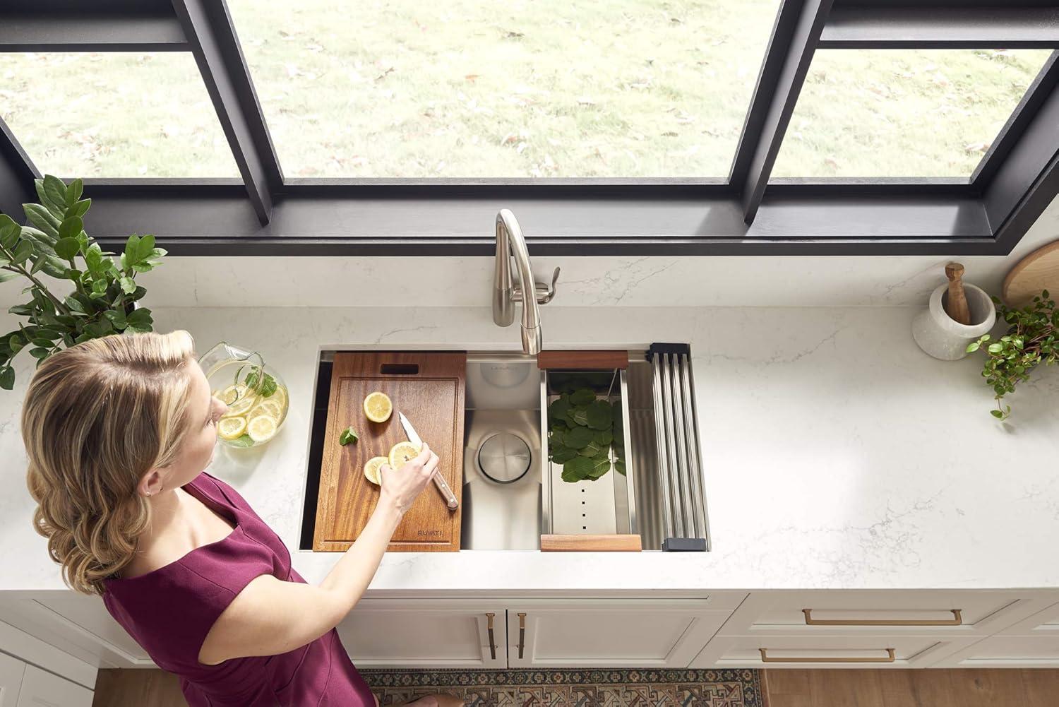 Ruvati RVH8309 Ruvati Workstation Undermount 16 Gauge Stainless Steel Kitchen Sink Single Bowl