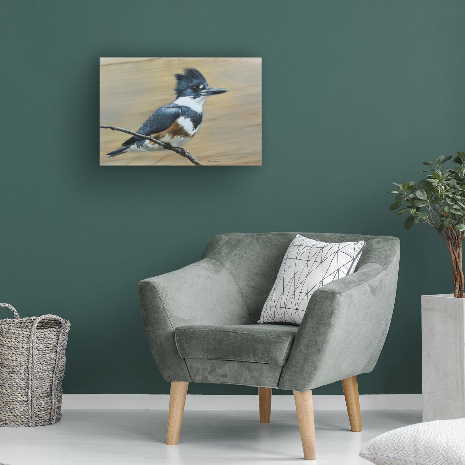 Canvas Wall Art - Jim Brune 'Belted Kingfisher' Wall Art for Living Room, Bedroom, or Office DÃ©cor by Trademark Fine Art - 19 x 12 Inches