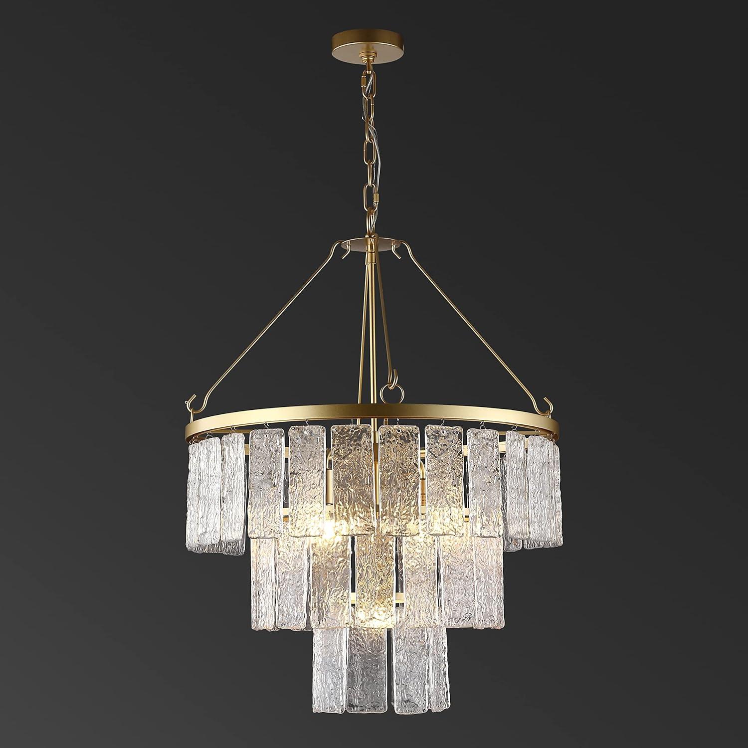 Safavieh  Couture Marjory Art Deco 3-Tier Pendant Chandelier - 23.75 IN W x 23.75 IN D x 34.5 / 82.5 IN H