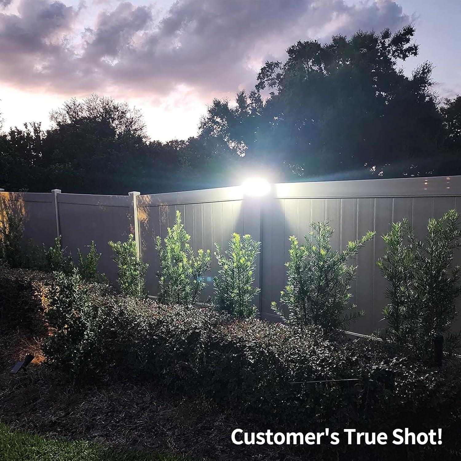 intelamp Solar Outdoor Lights,6000mAh Motion Sensor with Dual Sensors,Waterproof Solar Flood Lights 270°Wide Angle for Outside with 3 Modes