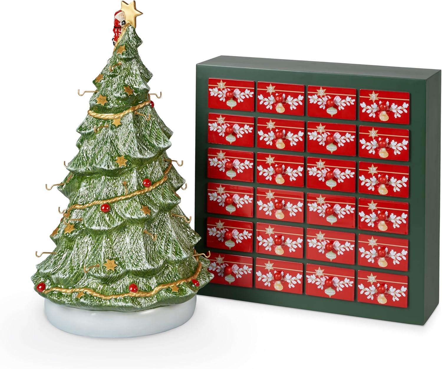 Multicolor Porcelain Christmas Tree Advent Calendar Set